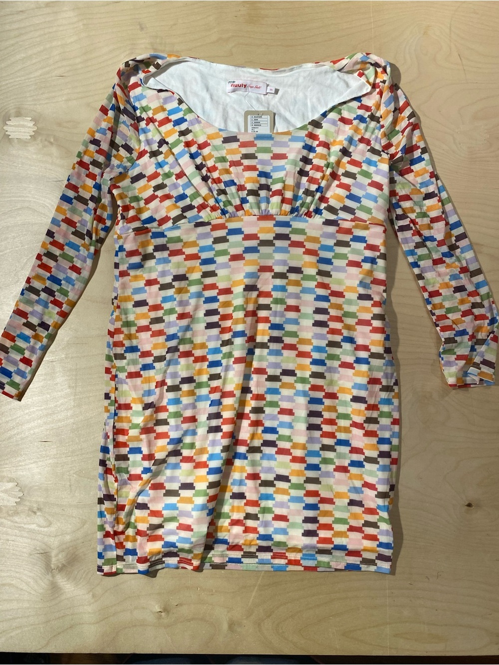 Nuuly Multicolor Geometric Patterned Long Sleeve Dress 3XL (SM)